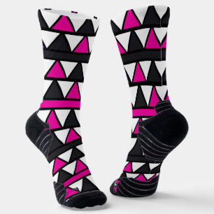 Chaussette Triangle Rose Et Blanc