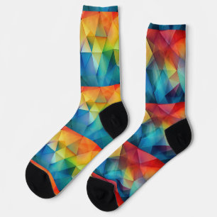 Chaussette Triangles dans les couleurs arc-en-ciel
