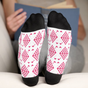Chaussette Triangles géométriques roses
