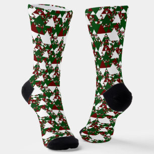 Chaussette Triangles rouge et vert 2 chaussettes