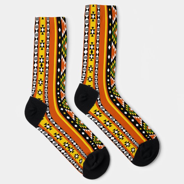Chaussette Tribal Design Red Black Yellow (Droite)