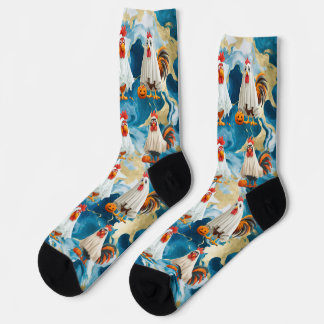 Chaussette tricher ou traiter le poulet fantôme (bleu)