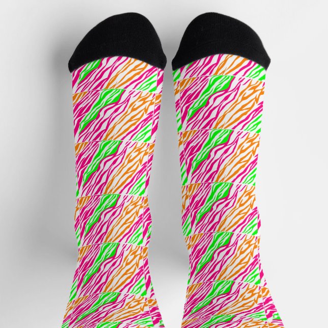 Chaussette Trois Chaussettes d'équipage rayées de couleurs (Haut)