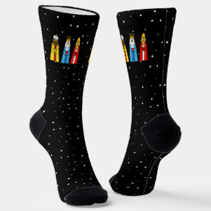 Chaussette Trois Rois & Flocons de Neige sur Chaussettes de C