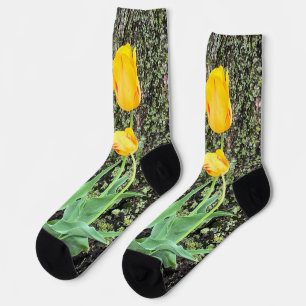 Chaussette Trois Tulipes Jaunes /