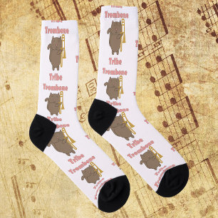 Chaussette Trombone Tribe Lettres Roses Chat Mignon