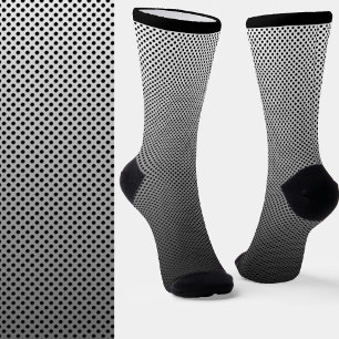 Chaussette Trous métalliques ronds Motif gris noir