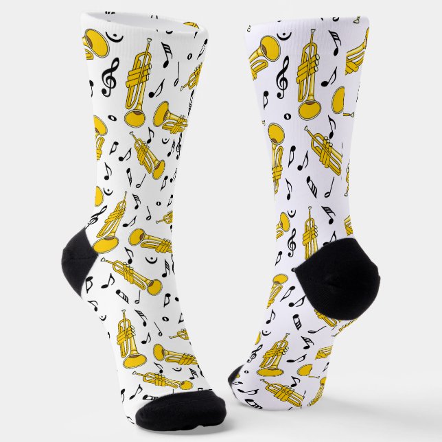 Chaussette Trumpet Music Notes Motif (Angulaire)