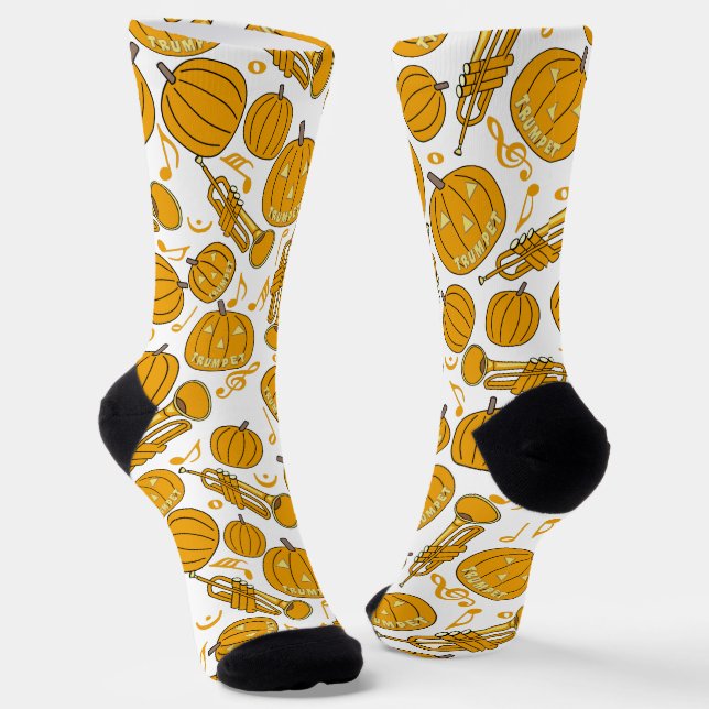 Chaussette Trumpets plus grand Musique Note Citrouille (Angulaire)