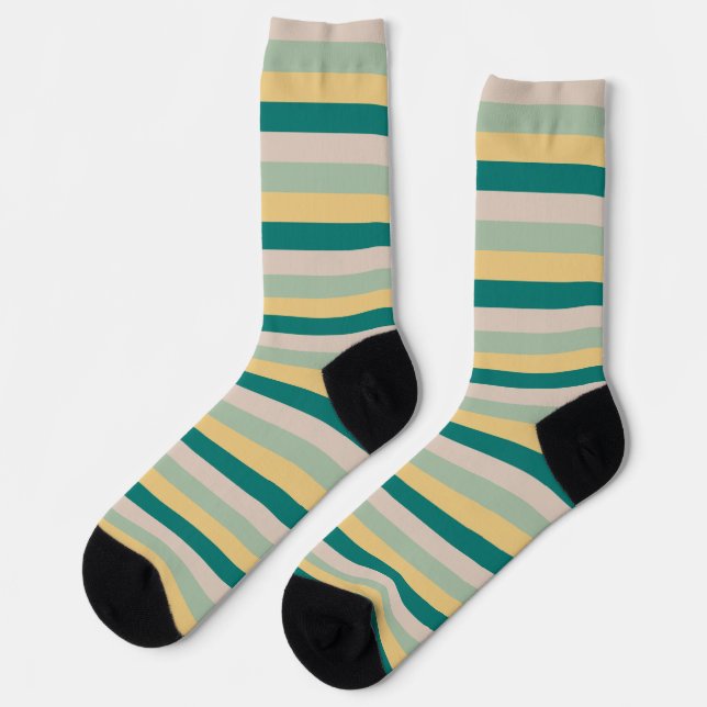 Chaussette Turquoise, beige et moyen (Gauche)