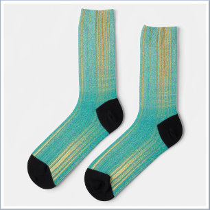 Chaussette Turquoise et or moderne