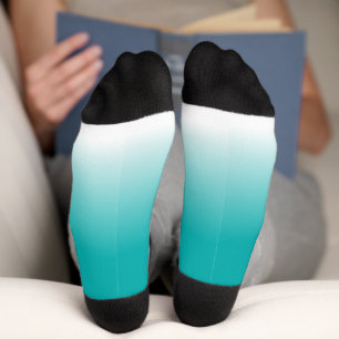 Chaussette Turquoise noir et blanc Ombre