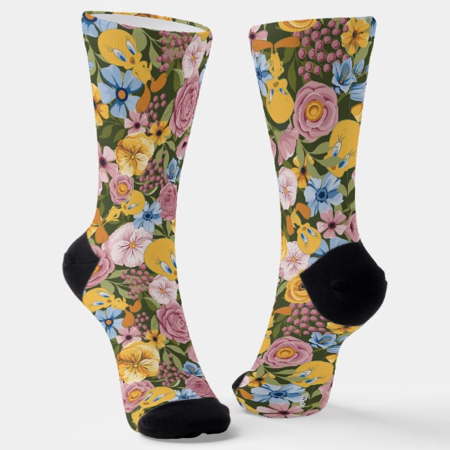 Chaussette TWEETY™ Floral Embroidery Pattern (Angulaire)