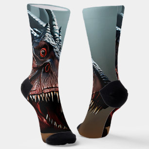 Chaussette Tyrannosaurus Rex Face de peur, Chaussettes d'équi