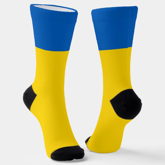 Chaussette Ukraine Drapeau amusant Patriotique Ukrainien Bleu (Angulaire)
