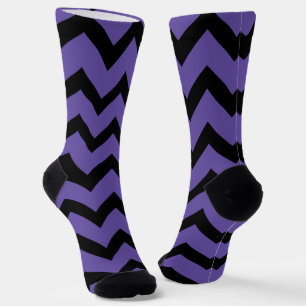 Chaussette Ultra violet violet noir motif Chevron