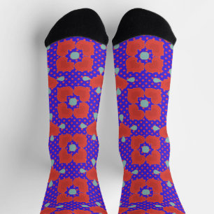 Chaussette Un coeur rouge vif sur mou pourpre