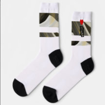 Unisex Chaussettes Tendance Art Abstrait Noir Blan