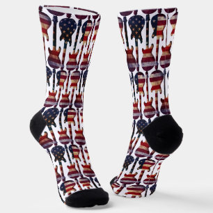 Chaussette USA Guitares patriotique
