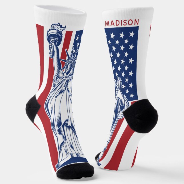 Chaussette USA Liberty nom personnalisé (Angulaire)