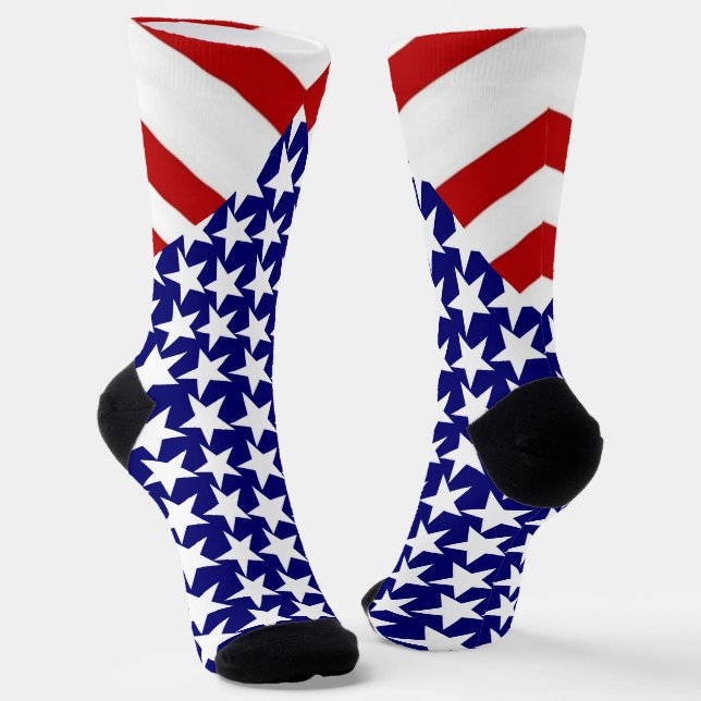 Chaussette USA Stars and Stripes Patriotic (Angulaire)