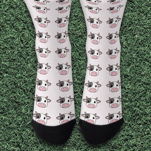Chaussette Vache mignonne rose (Cute Cow Pink Socks)