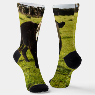 Chaussette Vache Noire À Visage Blanc Et Mohawk,