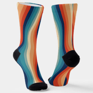 Chaussette Vagues Rétro Colorées Vintage