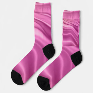 Chaussette Vagues roses Pastel Abstrait géométrique