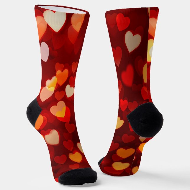 Chaussette Valentine Heart Pattern Romantic Love (Angulaire)