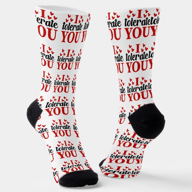 Chaussette Valentine Je Vous Tolère (Angulaire)