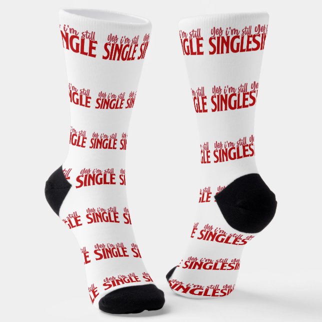 Chaussette Valentine Oui Je suis toujours célibataire (Angulaire)