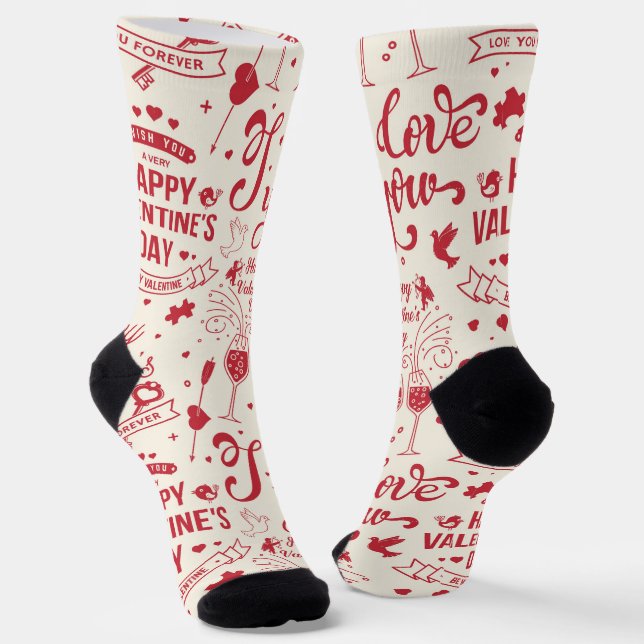 Chaussette Valentines symboles motif (Angulaire)