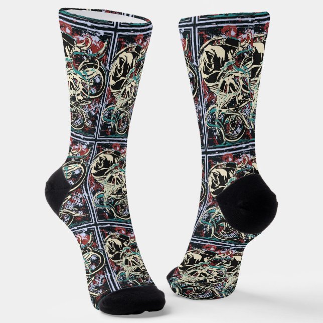 Chaussette Vélo Bmx Classique - Chaussettes Bmx Freestyle Bmx (Angulaire)