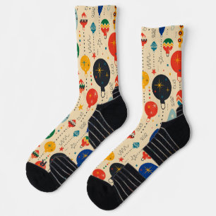 Chaussette Véritable rétro joli ornement motif Beige Orange