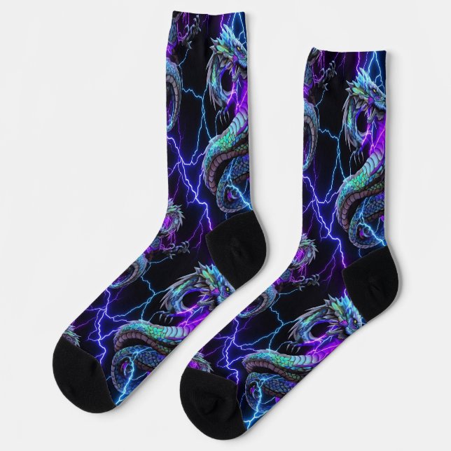 Chaussette Verset Quantum - Chaussettes Dragon Électrique (Gauche)