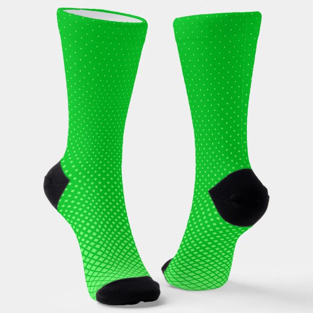 Chaussette Vert néon géométrique (Angulaire)