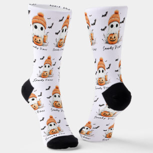 Chaussette Vibes Éffrayantes d'épices citrouilles personnalis