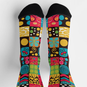 Chaussette Vibes Groovy des années 70 Motif Rétro