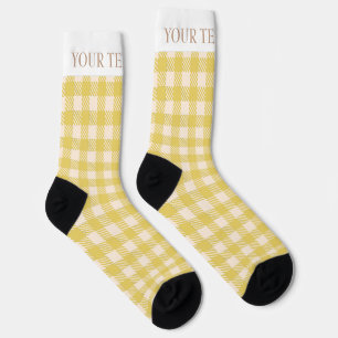 Chaussette Vichy jaune vert en vichy plaid preply coché