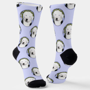 Chaussette Vieux anglais Sheepdog Puppy Painpy Pet Dog Art