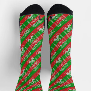 Chaussette Vilain pull motif sonnettes Joyeux fils Xmas