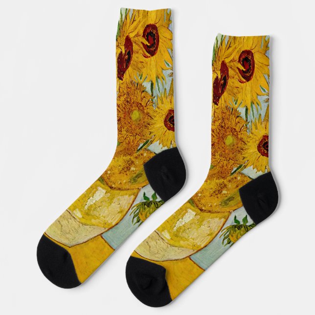 Chaussette Vincent Van Gogh 12 Tournesols Impressionniste (Gauche)
