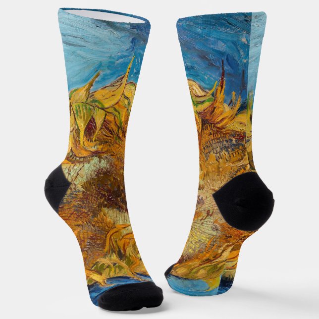 Chaussette Vincent van Gogh - Deux tournesols coupés (Angulaire)