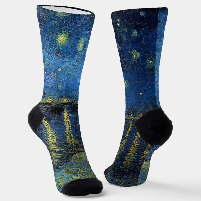 Chaussette Vincent van Gogh - Nuit étoilée sur le Rhône (Angulaire)