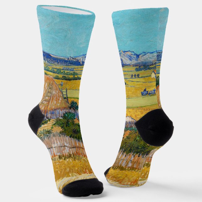 Chaussette Vincent van Gogh - Récolte à La Crau (Angulaire)