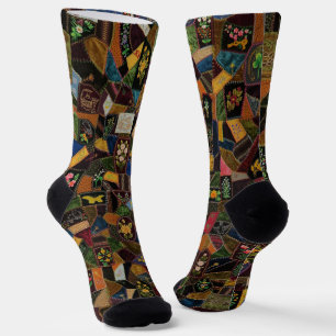 Chaussette Vintage Crazy Quilt