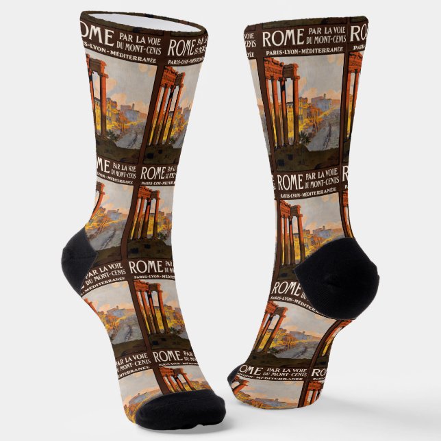 Chaussette Vintage voyage Rome Italie (Angulaire)