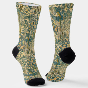 Chaussette Vintage Walter Crane Art de perroquet ara et de fr