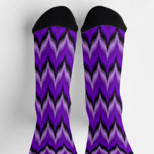 Chaussette Violet violet et noir Zig Zag Unisex